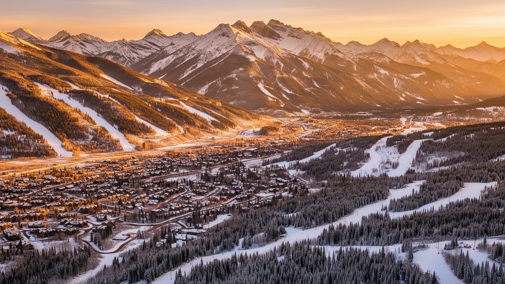 Snow-covered Aspen mountains and the Roaring Fork Valley — private jet destination