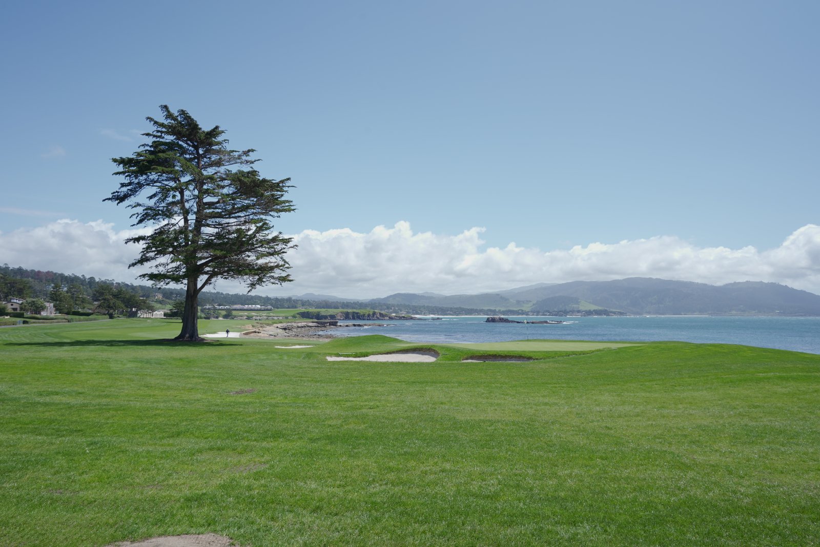 The 18th hole at Pebble Beach Golf Links on the Monterey Peninsula, California